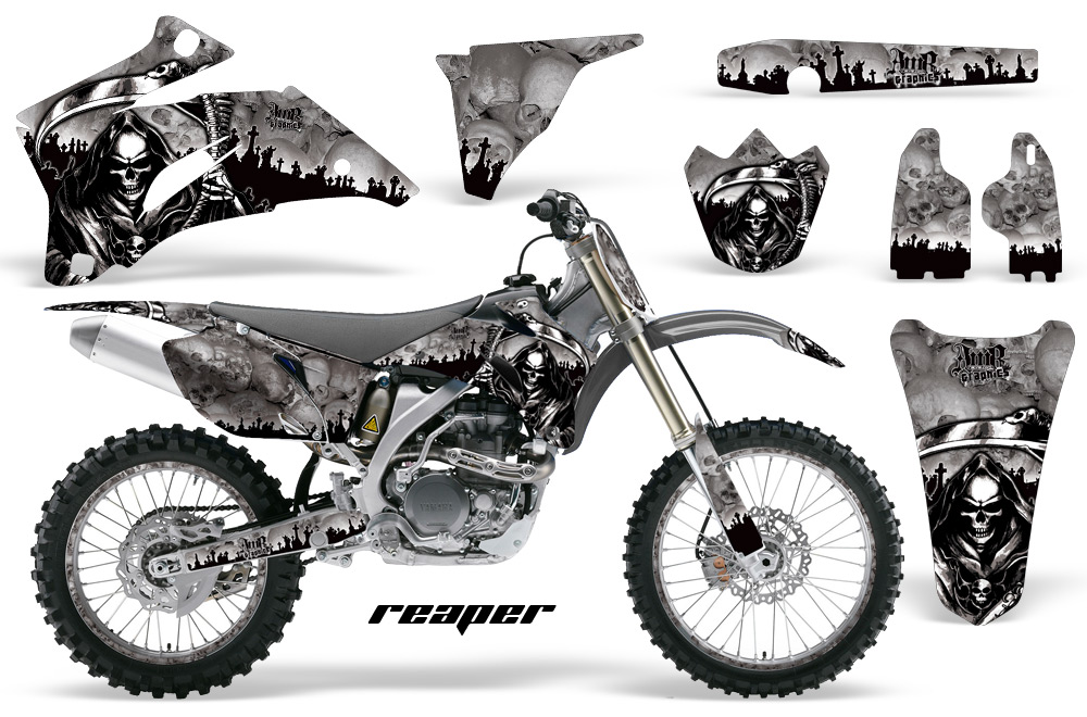 Yamaha YZ 250F 450F 02-09 Graphics Kit Reaper Silver NPs